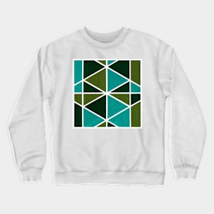 Inverted Blue Green Geometric Abstract Acrylic Painting II Crewneck Sweatshirt